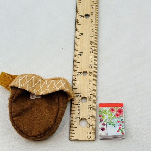 Wellie Wishers Brown Felt Acorn Belt Bag & Notebook Notepad Lot - Picture 8 of 8